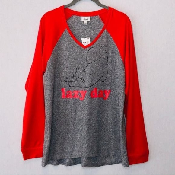 Jenni Other - Jenni long sleeve cat lazy day pajama top.